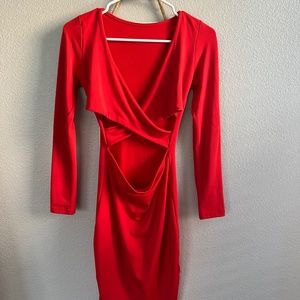 Red cutout dress